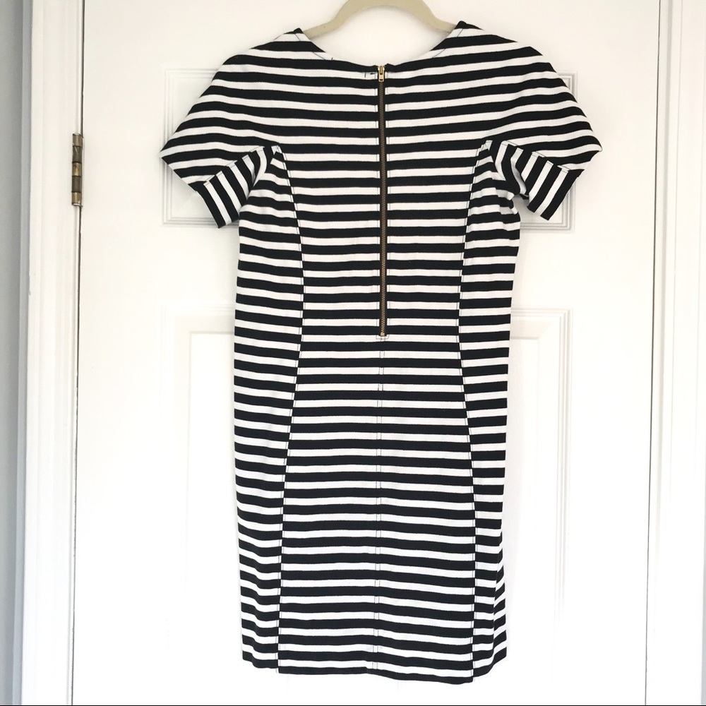 JCrew | black + white striped dress - Picture 2 of 6
